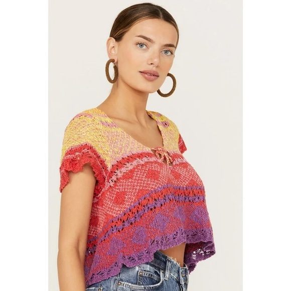 Free People Lily Sweater in paradise tropical red - Picture 2 of 10